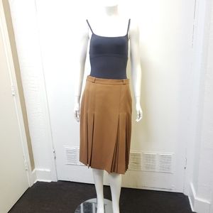 VINTAGE GUCCI Brown Pleated Wool Skirt